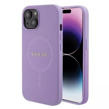 Guess GUHMP15MPSAHMCU Saffiano MagSafe pevné puzdro pre iPhone 15 Plus / 14 Plus 6,7