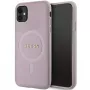 Guess GUHMN61PSAHMCP pevné puzdro Saffiano MagSafe pre iPhone 11 / Xr 6.1 ružové