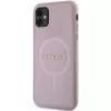 Guess GUHMN61PSAHMCP pevné puzdro Saffiano MagSafe pre iPhone 11 / Xr 6.1 ružové