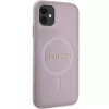Guess GUHMN61PSAHMCP pevné puzdro Saffiano MagSafe pre iPhone 11 / Xr 6.1 ružové