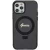Guess GUHMP12MHRSGSK iPhone 12/12 Pro 6.1 pevné puzdro Ring Stand Script Glitter MagSafe čierne