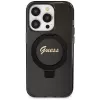 Guess GUHMP14XHRSGSK iPhone 14 Pro Max 6,7 čierne pevné puzdro s držiakom na prsteň Script Glitter MagSafe