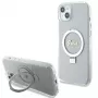 Guess GUHMP15MHRSGSD iPhone 15 Plus / 14 Plus 6,7 palca priehľadné pevné puzdro s držiakom na prsteň Script Glitter MagSafe