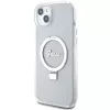 Guess GUHMP15MHRSGSD iPhone 15 Plus / 14 Plus 6,7 palca priehľadné pevné puzdro s držiakom na prsteň Script Glitter MagSafe