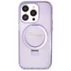 Guess GUHMP14LHRSGSU iPhone 14 Pro 6,1 pevné puzdro s držiakom na prsteň Script Glitter MagSafe fialové