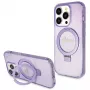 Guess GUHMP14XHRSGSU iPhone 14 Pro Max 6,7 palca fialové pevné puzdro s držiakom na prsteň Script Glitter MagSafe