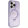Guess GUHMP14XHRSGSU iPhone 14 Pro Max 6,7 palca fialové pevné puzdro s držiakom na prsteň Script Glitter MagSafe