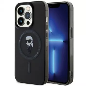 Karl Lagerfeld Ikonik pevné puzdro MagSafe pre iPhone 14 Pro 6,1 palca čierne
