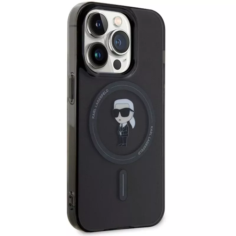 Karl Lagerfeld Ikonik pevné puzdro MagSafe pre iPhone 14 Pro 6,1 palca čierne