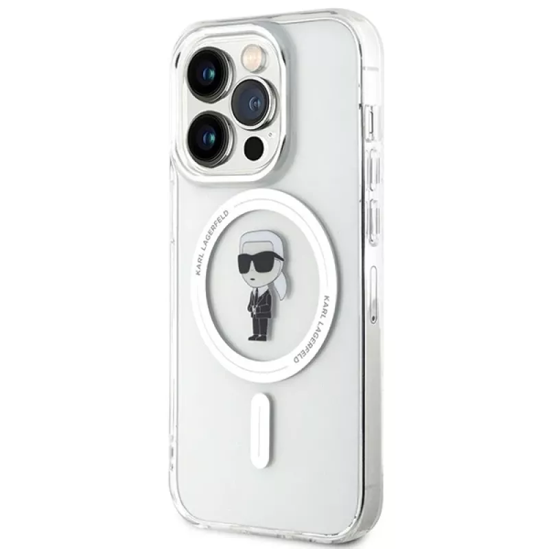 Karl Lagerfeld MagSafe IML Ikonik puzdro pre iPhone 15 Pro priehľadné