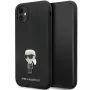 Karl Lagerfeld Ikonik silikónové puzdro s kovovým pinom pre Apple iPhone 11 / iPhone XR 6,1 palca čierne