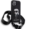 Karl Lagerfeld KLHCP15SSCBSKNK iPhone 15 / 14 / 13 6,1 pevné puzdro čierne crossbody silikónové Ikonik