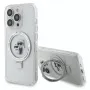 Karl Lagerfeld KLHMP15LHMRSKCH pevné puzdro s držiakom na prsteň MagSafe pre iPhone 15 Pro 6,1 palca biele