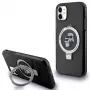 Karl Lagerfeld KLHMN61HMRSKCK pevné puzdro s držiakom na prsteň pre iPhone 11 / Xr 6,1 čierne MagSafe Karl & Choupette