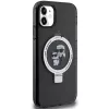 Karl Lagerfeld KLHMN61HMRSKCK pevné puzdro s držiakom na prsteň pre iPhone 11 / Xr 6,1 čierne MagSafe Karl & Choupette