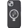 Karl Lagerfeld KLHMP15MHMRSKCK pevné puzdro s držiakom na prsteň MagSafe pre iPhone 15 Plus / 14 Plus 6,7 palca čierne