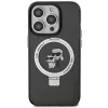 Karl Lagerfeld KLHMP15LHMRSKCK pevné puzdro s držiakom na prsteň MagSafe pre iPhone 15 Pro 6,1 čierne