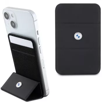 BMW stojan s priehradkou na karty peňaženka MagSafe Signature Collection čierna