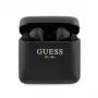 Guess potlačené logo True Wireless Stereo Bluetooth slúchadlá s nabíjacím puzdrom (čierna)