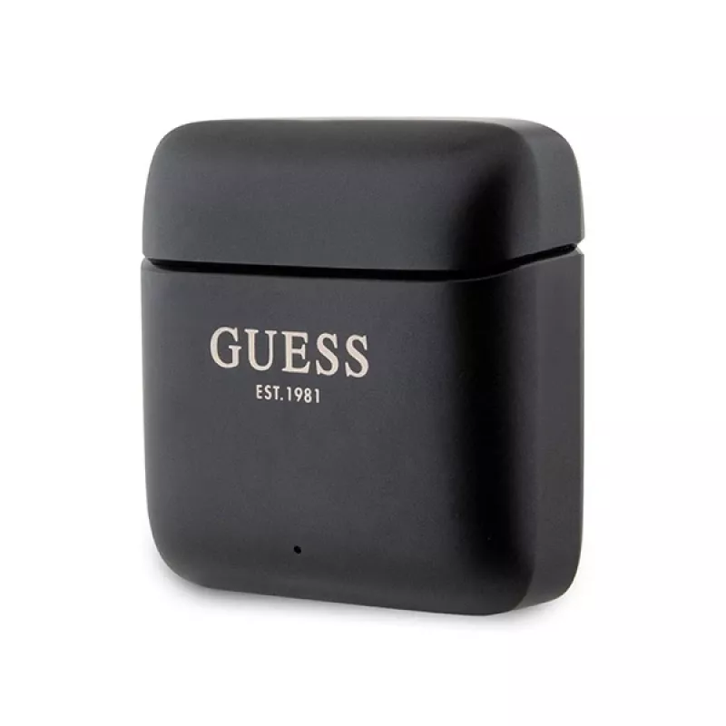Guess potlačené logo True Wireless Stereo Bluetooth slúchadlá s nabíjacím puzdrom (čierna)