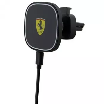 Ferrari 15W bezdrôtová indukčná nabíjačka do auta FECHMGLK na vetrací otvor, čierna, MagSafe