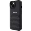 AMG AMHCP15MGSEBK pevné kožené puzdro s vyrazenými líniami pre iPhone 15 Plus / 14 Plus 6,7