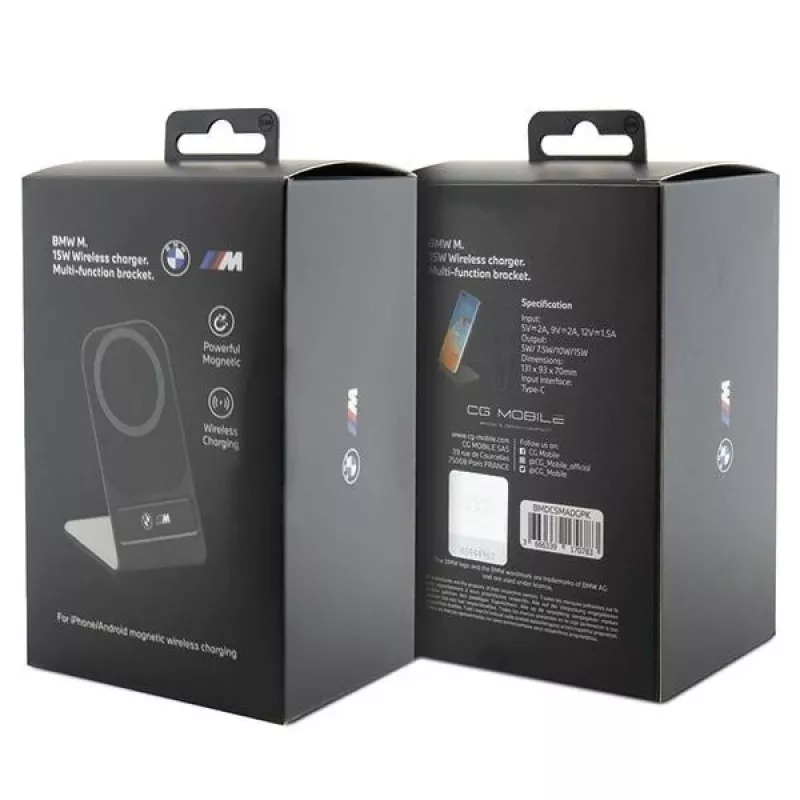 BMW M Edition MagSafe bezdrôtová nabíjacia podložka 15W čierna