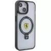 Ferrari FEHMP15MUSCAK iPhone 15 Plus / 14 Plus 6,7 inch priehľadné dymové pevné puzdro s držiakom na prsteň, MagSafe, kolekcia 2023