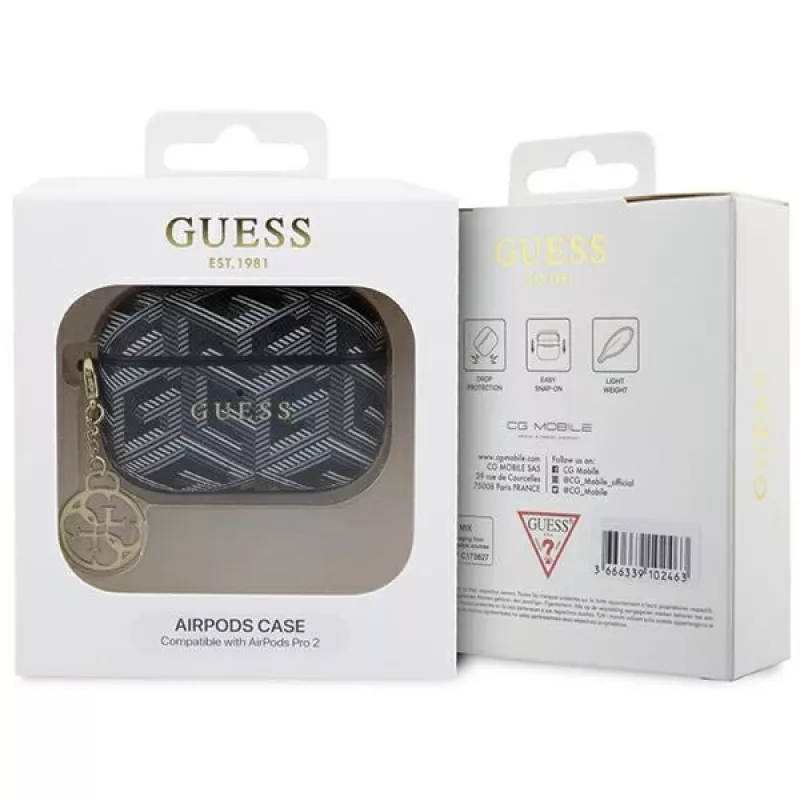 Guess GUAP2PGCE4CK AirPods Pro 2 (2022/2023) puzdro čierna GCube prívesok