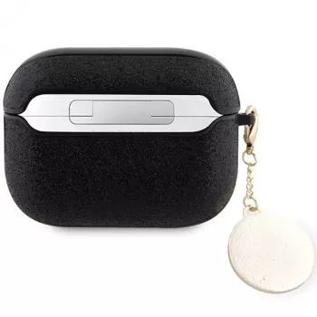 Guess GUAP2PGEHCDK AirPods Pro 2 (2022/2023) puzdro čierna pevné srdce s ligotavým kamienkom prívesok