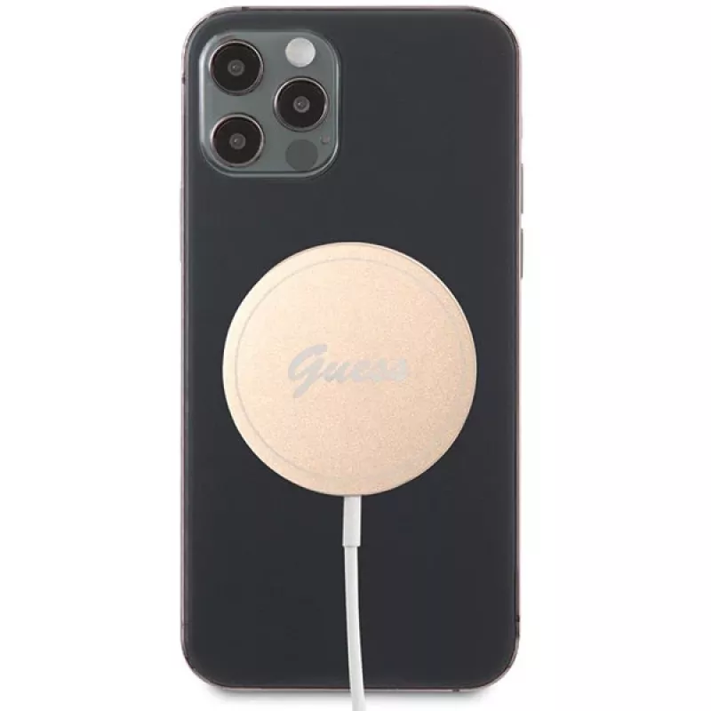 Guess GUCBMSLRD 15W MagSafe bezdrôtová nabíjacia podložka - zlatá
