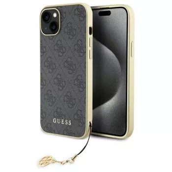Guess GUHCP15MGF4GGR iPhone 15 Plus/14 Plus 6,7 inch sivé pevné puzdro 4G Charms Collection