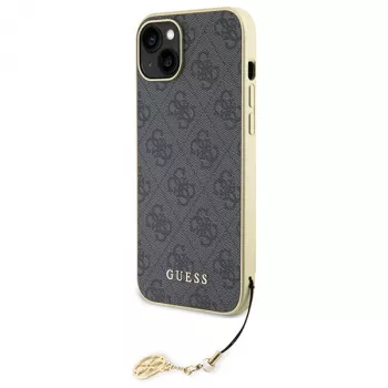Guess GUHCP15MGF4GGR iPhone 15 Plus/14 Plus 6,7 inch sivé pevné puzdro 4G Charms Collection