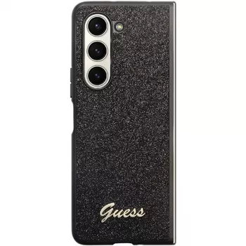 Guess Glitter Script F946 pevné puzdro pre Samsung Galaxy Z Fold5, čierna