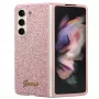 Guess GUHCZFD5HGGSHP F946 Glitter Script pevné puzdro pre Samsung Galaxy Z Fold5 - ružová