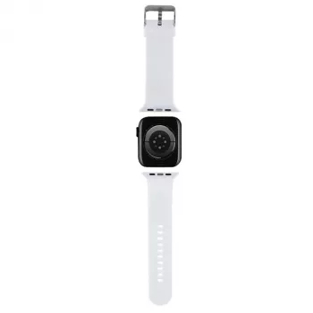 Karl Lagerfeld 3D gumený remienok Karl & Choupette Heads NFT pre Apple Watch 42/44/45/49mm biely