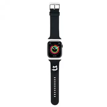 Karl Lagerfeld 3D gumený remienok Choupette Head pre Apple Watch 38/40/41mm čierny