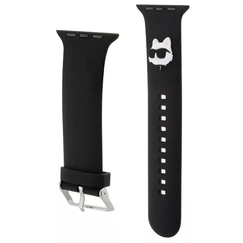 Karl Lagerfeld 3D gumený remienok Choupette Head pre Apple Watch 38/40/41mm čierny