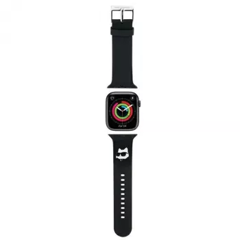 Karl Lagerfeld 3D gumený remienok Choupette Head pre Apple Watch 42/44/45/49mm čierny