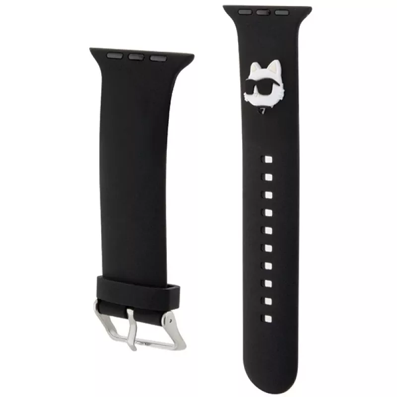 Karl Lagerfeld 3D gumený remienok Choupette Head pre Apple Watch 42/44/45/49mm čierny