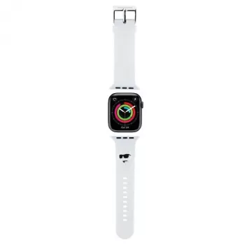 Karl Lagerfeld 3D gumený remienok Choupette Head pre Apple Watch 42/44/45/49mm biely