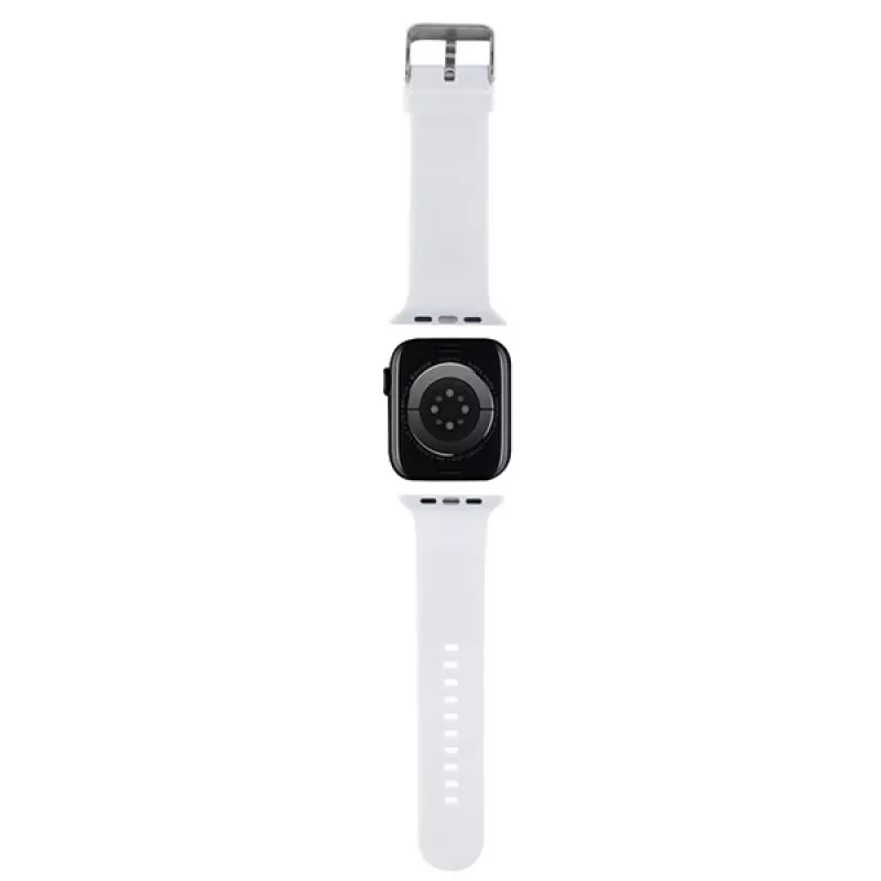 Karl Lagerfeld 3D gumený remienok Choupette Head pre Apple Watch 42/44/45/49mm biely
