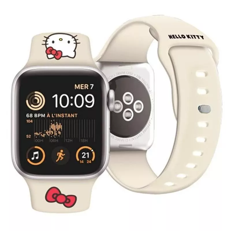 Hello Kitty HKAWMSCHBLE silikónový remienok pre Apple Watch 38/40/41mm - béžový