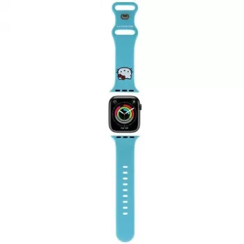 Hello Kitty HKAWMSCHBLB Apple Watch 38/40/41mm modrý silikónový remienok s Kitty Head