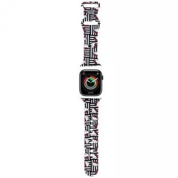 Hello Kitty HKAWMSDIESK remienok pre Apple Watch 38/40/41mm čierny silikón Heads & Stripes
