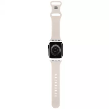 Hello Kitty HKAWMSDGPTE remienok pre Apple Watch 38/40/41 mm béžový silikónový Graffiti Tags
