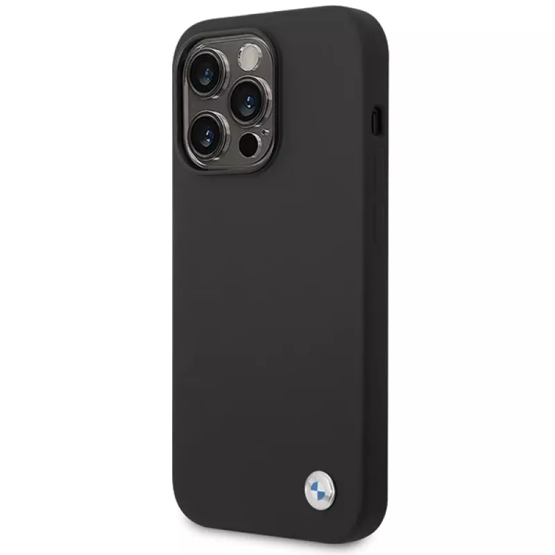 BMW BMHCP15XSILBK silikónové puzdro pre iPhone 15 Pro Max 6,7