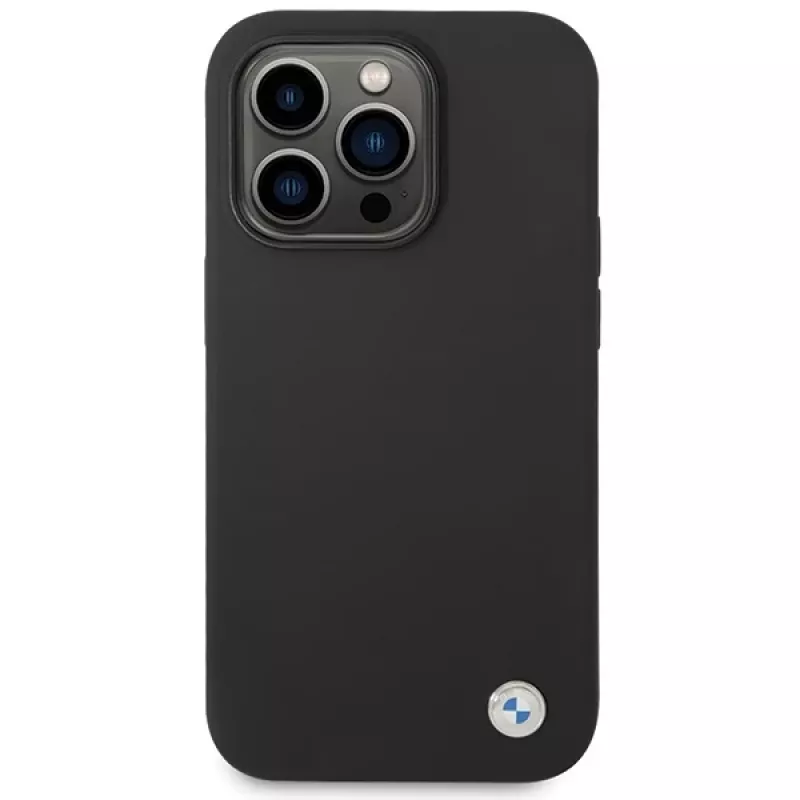 BMW BMHCP15XSILBK silikónové puzdro pre iPhone 15 Pro Max 6,7