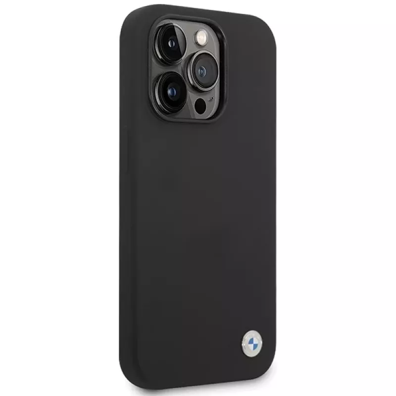 BMW BMHCP15XSILBK silikónové puzdro pre iPhone 15 Pro Max 6,7