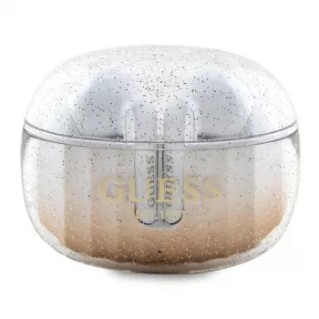 Guess Glitter Gradient Bluetooth TWS slúchadlá s nabíjacím puzdrom (zlaté)